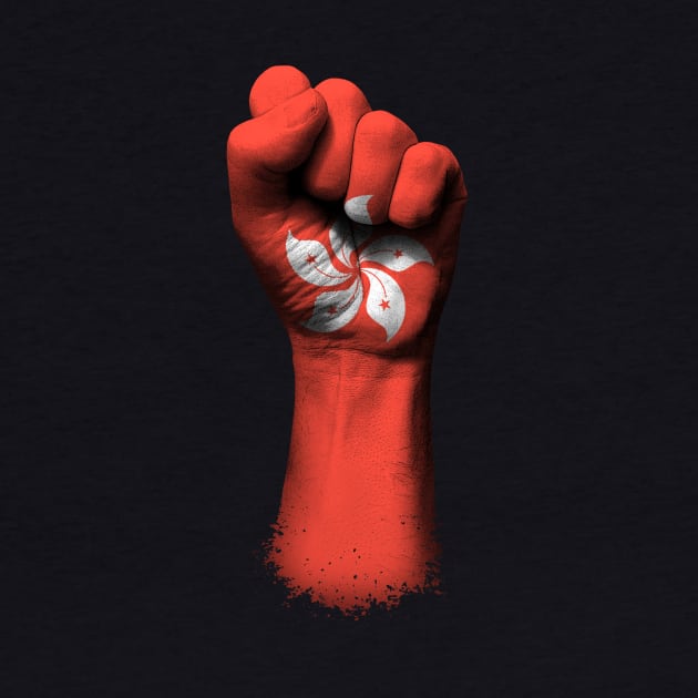 Flag of Hong Kong on a Raised Clenched Fist by jeffbartels